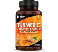 Turmeric Tablets 2600mg with Black Pepper & Ginger - 95% Curcumin Extract -180 Turmerics and Black Pepper Tablets (3 Months) High Strength