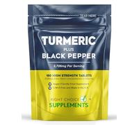 Turmeric Tablets 3200mg Per Serving with Black Pepper | 95% Curcuminoid Extract | 180 High Strength Curcumin Supplements Vegan Tablets | Piperine | UK Made
