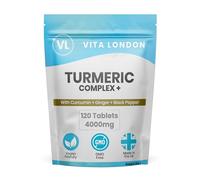 Turmeric Tablets 4000mg with Black Pepper & Ginger - Easy Swallow 120 High Strength Curcumin Tablets (Not Capsules) - Vegan, Made in UK