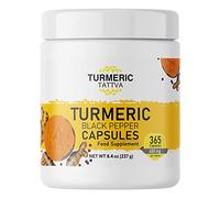 Turmeric Tattva 365 Turmeric Capsules with Black Pepper, 1 Year Supply, Organically Grown Turmeric with High Curcumin Content, One A Day Supplement, 365 Vegetarian Capsules