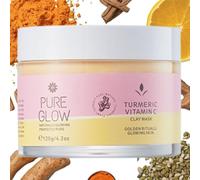 Turmeric & Vitamin C Clay Mask for Hydrating, Bright Skin | Gentle Kaolin Clay with Multi-Layer Hyaluronic Acid & Botanical Extracts | Glow-Boosting Face Mask for Sensitive Skin | 120g