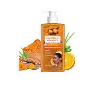 Turmeric Vitamin C Exfoliating Body Wash, Turmeric Scrub Shower Gel, Natural Exfoliating Body Wash for Glowing Skin, Cleansing & Moisturizing Skincare, for All Skin Types, 17.6 fl oz