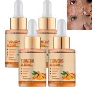Turmeric Vitamin C Face Serum with Hyaluronic Acid, Dark Spot Correcting Glow Serum, Brightening Even Skin Tone, Hydration Anti-Aging, Day Night Facial Serum for Women Men (4Pcs)