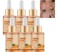 Turmeric Vitamin C Face Serum with Hyaluronic Acid, Dark Spot Correcting Glow Serum, Brightening Even Skin Tone, Hydration Anti-Aging, Day Night Facial Serum for Women Men (6Pcs)