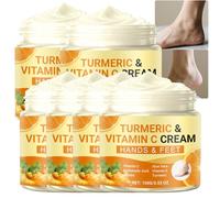 Turmeric Vitamin C Hand & Foot Cream, Deep Moisturizing Foot Lotion for Dry, Cracked Heels & Rough Skin, Nourishing aloe vera extract Formulated, Brightening Restoring Cream for Hands and Feet (6PCS)