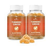 Turmeric Vitamin Supplement Gummies with Ginger & Black Pepper | Supports Joint Pain & Anti-Inflammatory Response | Active Ingredient 300mg Curcumin Extract | Vegan | Tropical Flavour (120 Count)