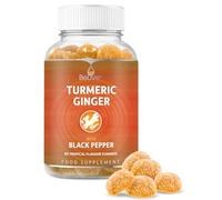 Turmeric Vitamin Supplement Gummies with Ginger & Black Pepper | Supports Joint Pain & Anti-Inflammatory Response | Active Ingredient 300mg Curcumin Extract | Vegan | Tropical Flavour (60 Count)