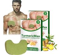 Turmericmax Gynecomastia Compress Patch, Gynecomastia Cellulite Melting Patch,Gynecomastia Tightening Ginger Patch,Chest Belly Fat Remove for Men,Anti Cellulite Patch for Gynecomastia (2 Box)