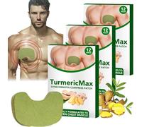 Turmericmax Gynecomastia Compress Patch, Gynecomastia Cellulite Melting Patch,Gynecomastia Tightening Ginger Patch,Chest Belly Fat Remove for Men,Anti Cellulite Patch for Gynecomastia (3 Box)