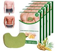 Turmericmax Gynecomastia Compress Patch,Gynecomastia Cellulite Melting Patch,Gynecomastia Tightening Ginger Patch,Chest Belly Fat Remove for All Skin Types (5box)