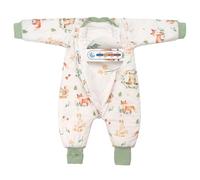 TURMIN 2.5 Tog Baby Sleeping Bag with Legs & Arms Removable Long Sleeves Sleepsuit Cotton Winter Toddler Sleep Sack with Feet Toddler Sleeping Bag with Foldable Foot Cover for 1-2 2-3 Years Boy Girl