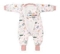 TURMIN 2.5 Tog Baby Sleeping Bag with Legs & Arms Removable Long Sleeves Sleepsuit Cotton Winter Toddler Sleep Sack with Feet Toddler Sleeping Bag with Foldable Foot Cover for 1-2 2-3 Years Boy Girl