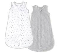TURMIN Baby Sleeping Bag 1.0 Tog 6-12 Months 100% Cotton Newborn Sleep Sack, Sleeveless Baby Sleep Bag, Grey & Stars