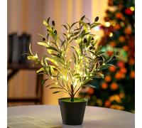 TURMTF LEDArtificial Olive Tree Lamp, Faux Olive Tree with Fruits, Romantic Ambiance Lights for Bedroom Decor Office Cafe, Birthday Christmas Gifts for Women Mom