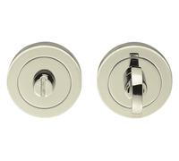 Turn and Release Bathroom Door Lock Practical Privacy Hardware with Emergency Release for Internal WC Doors (Polished Nickel)