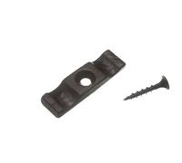 TURN BUTTON GRANNY CATCH SHED LATCH 50MM STEEL BLACK + SCREWS ( pack of 2 )
