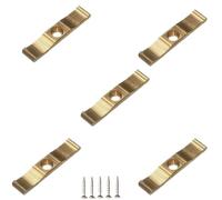 Turn Button Thumb Catch Latch 38mm Solid Brass Cupboard Cabinet Wardrobe Thumb Turn Catch Latches for Gates, Sheds, Doors, Hutches and Cages with Fixing Screw Pack of 5