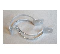 Turn signal clamp, two-piece, chrome-plated, pipe fixing 35-38mm, silver