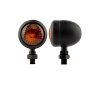 Turn Signal Indicator 2PCS Universal Metal Motorcycle Turn Signal 12V Indicator Light Black Bullet Running Lights Amber Blinkers