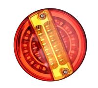 Turn Signal Lights 5.6 Inch Hamburger Rear Tail Brake Turn Signal Lamp For RV Trailer Caravan Camper Van Truck Tractor ATV LED Tail Light Round Car Turn Signal Light(Red Yellow)