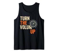 Turn The Volume Up Music Lover Graphic Tee | Retro DJ Sound Tank Top