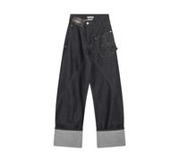 Turn Up Twisted Workwear Jeans - female - JW Anderson - Wide Jeans - Blue - W24 - Jeans W24