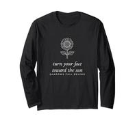 Turn Your Face Toward The Sun Sunflower Line Art Long Sleeve T-Shirt