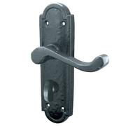Turnberry Cast Iron Bathroom Door Handle 180mm X 45mm Black Antique