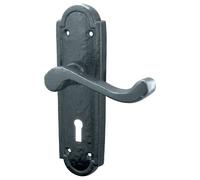 Turnberry Cast Iron Door Handle Lockset 180mm X 45mm Black Antique