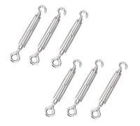 turnbuckle wire tensioner， 6pcs M6 Stainless Steel 304 Hook & Turnbuckles Adjustable Wire Rope Tensioner for Climbing Plants Turnbuckle Kit(M6 0j)