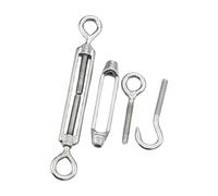 Turnbuckle Wire Tensioner, Turnbuckle Adjustment Hook Eye Screw Wire Rope Tensioning Tightener Tight Cable Screw Connector for Garden Wire, DIY(M8)