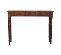 Turned Legs 3 Drawer Chestnut Console