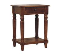Turned Legs Chestnut 1 Drawer Side Table