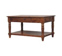 Turned Legs Chestnut 2-Drawer Coffee Table