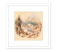 Turner Garden Illustration Thomas Moores Epicurean Painting 8X8 Inch Square Wooden Framed Wall Art Print Picture with Mount Artery8 White One Size