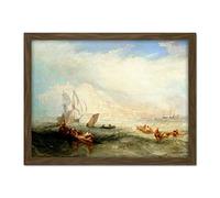 Turner Joseph Mallord William Line Fishing Off Hastings Large Framed Art Print Poster Wall Decor 18x24