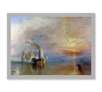 Turner The Fighting Temeraire Ship Painting Artwork Framed Wall Art Print A4 Artery8 Light Grey One Size