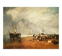 Turner The Fish Market At Hastings Beach Large Art Print Poster Wall Decor Premium Mural