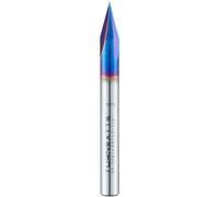 Turnextte 30 Degree V-Groove Engraving Bit, Carbide CNC Chamfer End Mill 3 Flutes 1/4 inch Cutting Diameter and 1/4 inch Shank with Nano Blue Coated Carbide End Mill for Carving Engraving
