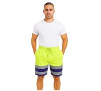 TurnHint® Mens Hi Vis Viz Reflective Tape Work Shorts, High Visibility Safety Utility Workwear Cargo Bottoms Short with Side Pockets Plus Size S-XXL