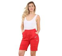 TurnHint® Womens Cherry Berry Shorts, Ladies Plain 1/2 Length Stretch Fit Pull On Elasticated Waist Summer hot Pants Short (Red, 18)