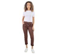 TurnHint® Women's Plain Magic Trousers, Ladies Italian Lagenlook Crushed Casual Stretchy Joggers Yoga Pants with Back Pocket (Chocolate, 10-16)