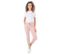 TurnHint® Women's Plain Magic Trousers, Ladies Italian Lagenlook Crushed Casual Stretchy Joggers Yoga Pants with Back Pocket (Baby Pink, 10-16)