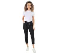 TurnHint® Women's Plain Magic Trousers, Ladies Italian Lagenlook Crushed Casual Stretchy Joggers Yoga Pants with Back Pocket (Black, 10-16)
