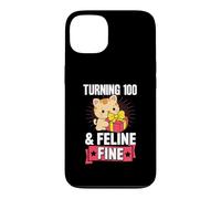 Turning 100 And Feline Fine Pun For Cat Theme Birthday Party Case for iPhone 13