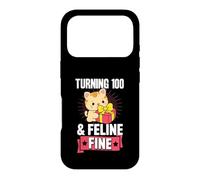 Turning 100 And Feline Fine Pun For Cat Theme Birthday Party Case for iPhone 17 Pro
