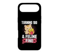 Turning 100 And Feline Fine Pun For Cat Theme Birthday Party Case for iPhone Air