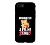 Turning 100 And Feline Fine Pun For Cat Theme Birthday Party Case for iPhone SE (2020) / 7/8
