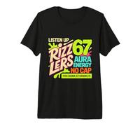 Turning 15 Listen Up Rizzlers Sigma 67 Aura 15th Birthday Premium T-Shirt