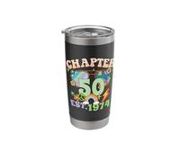 Turning 50 50th Birthday Retro Theme Peace Sign Stainless Steel Insulated Tumbler